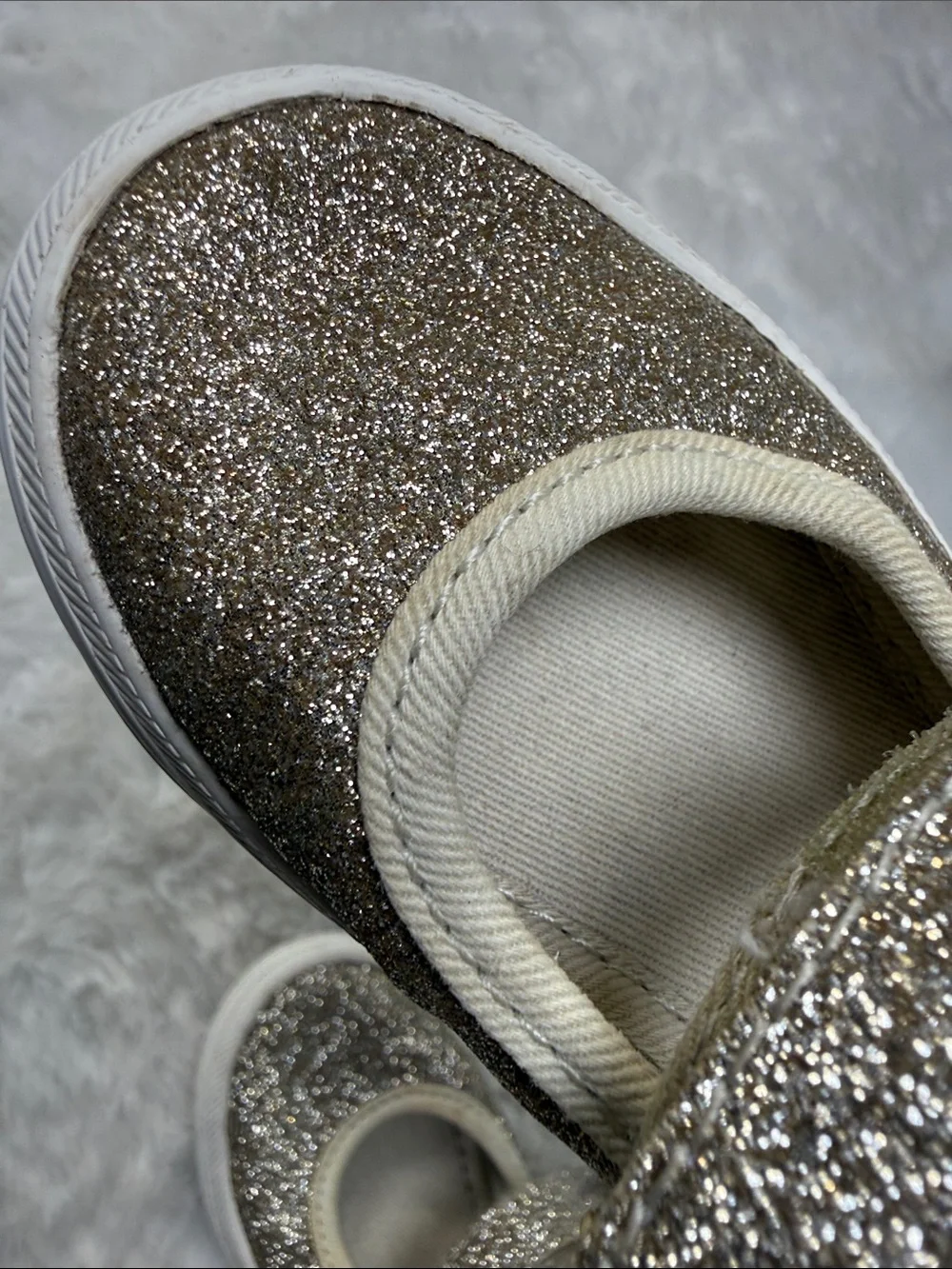 Keds x Kate Spade Sloane Toddler Mary Jane Shoes 5.5M Champagne Gold Glitter Bow